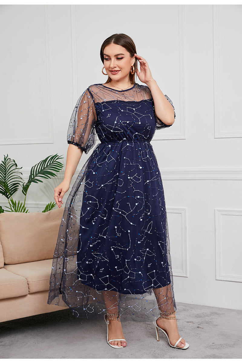 Blue French Hepburn Dress