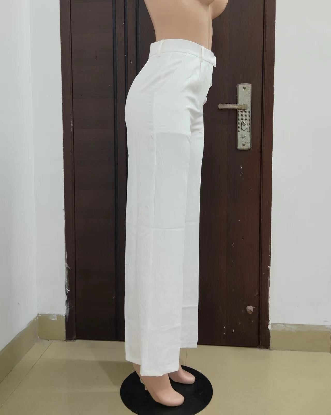 Straight Wide Leg Casual Trousers