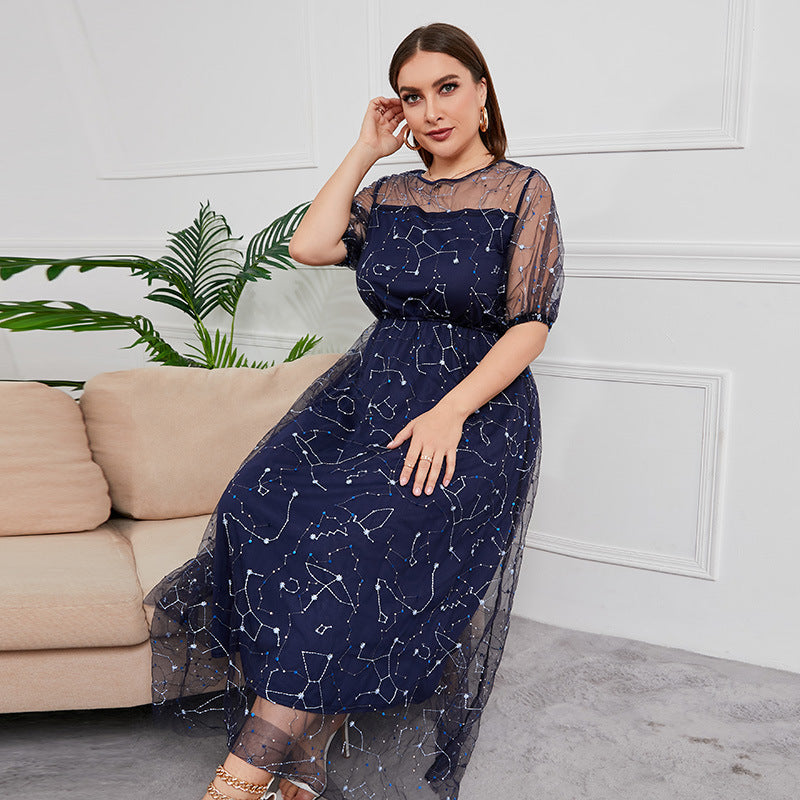 Blue French Hepburn Dress