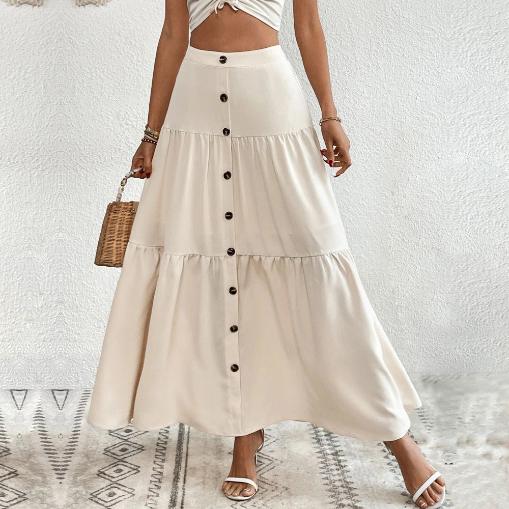 Elastic Waist Tiered Skirt