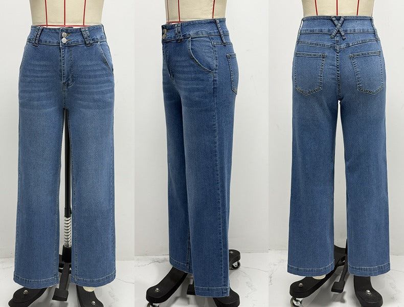 Washed Straight Jeans