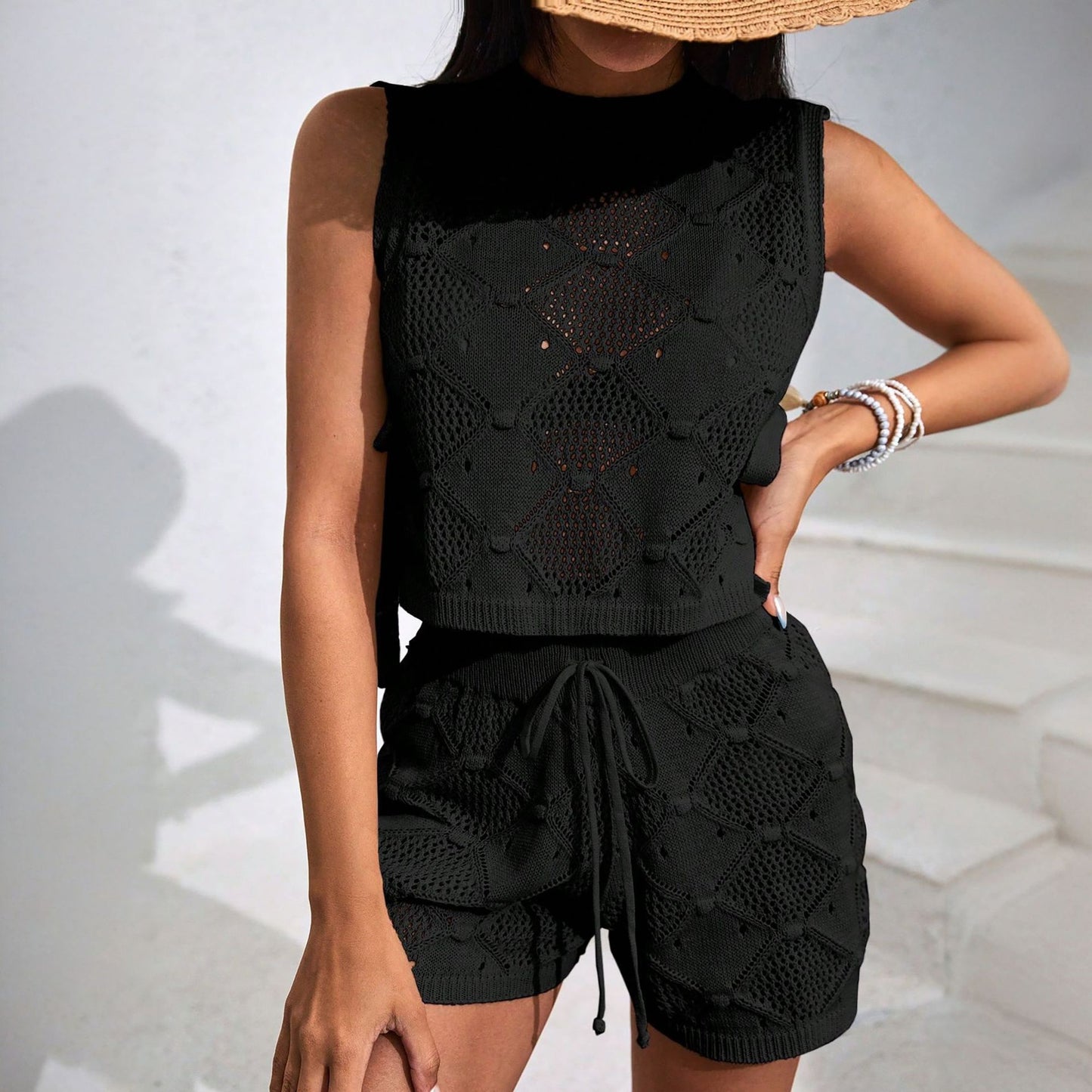 Knitted Loose Seaside Two Piece Set