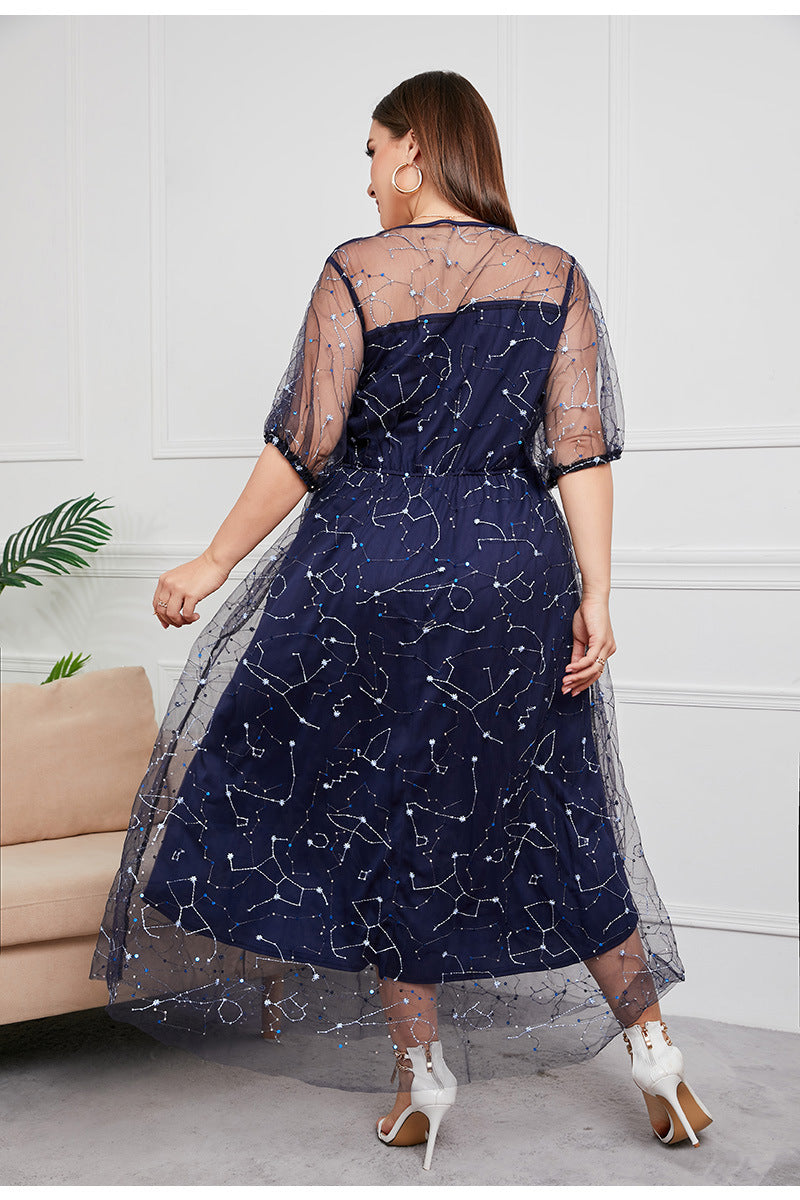 Blue French Hepburn Dress