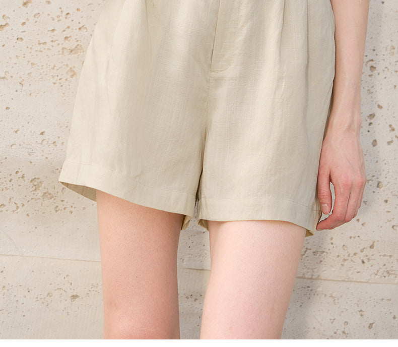 Tencel Linen High Waist Shorts