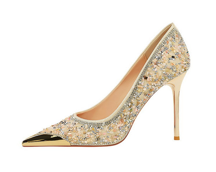 Rhinestone Metal Pointed Stilettos
