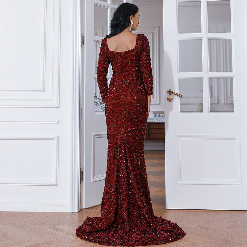 Sequin Fishtail Sweetheart Dress