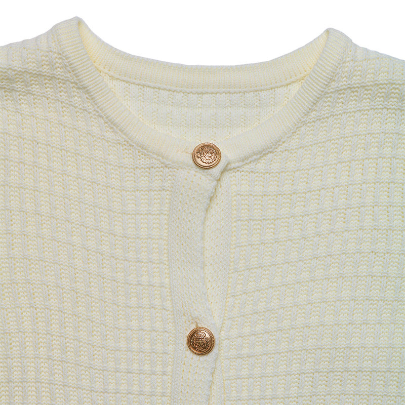 Ivory Waffle Cardigan