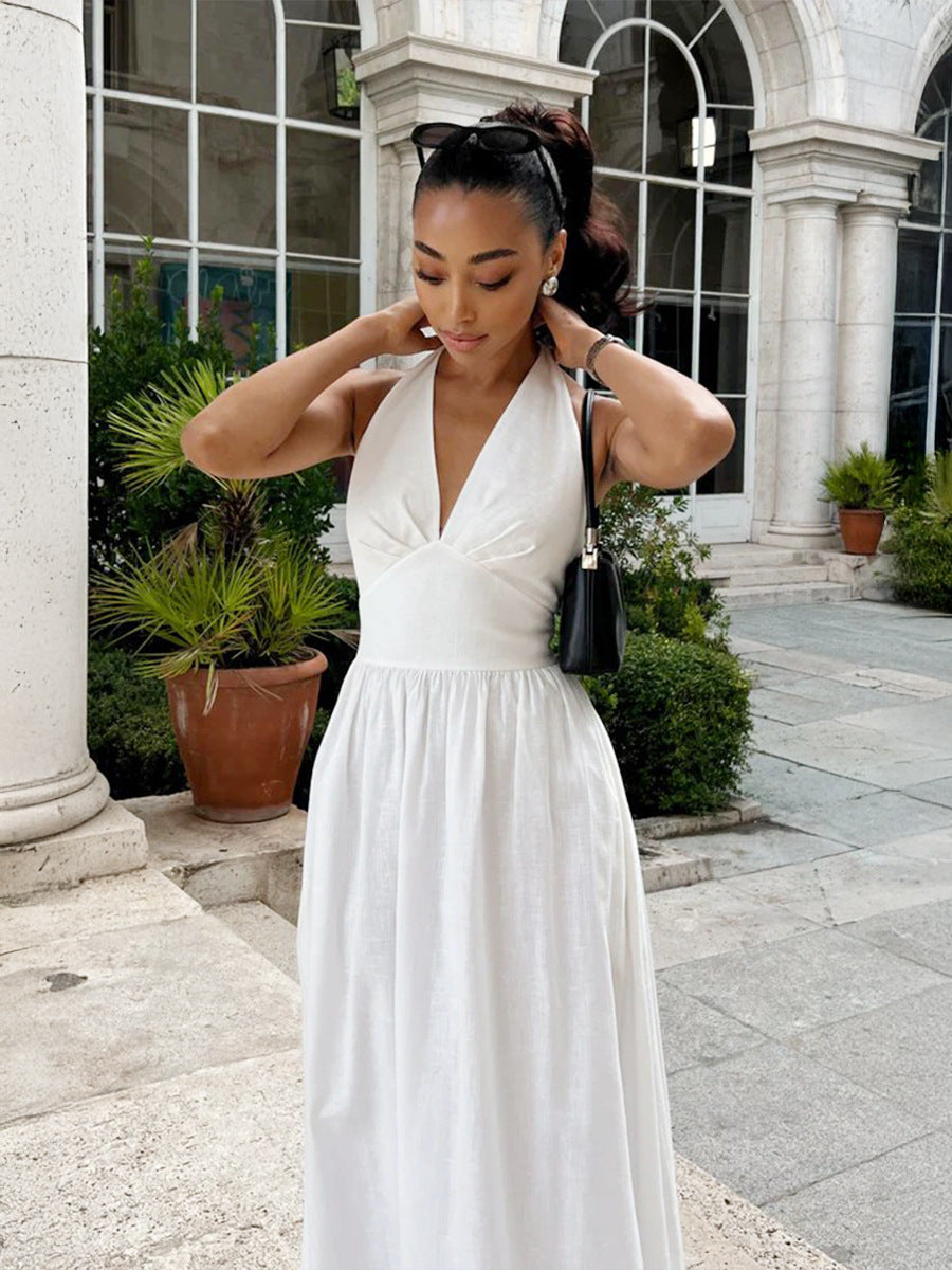 Cotton Halter Maxi Dress