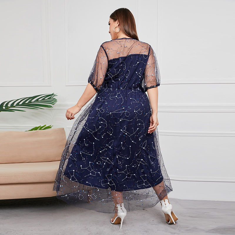 Blue French Hepburn Dress