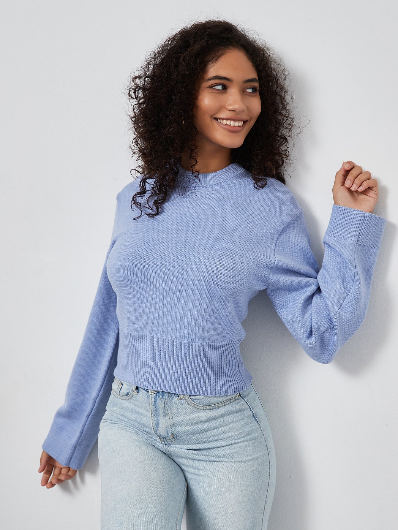 Blue Crew neck Sweater