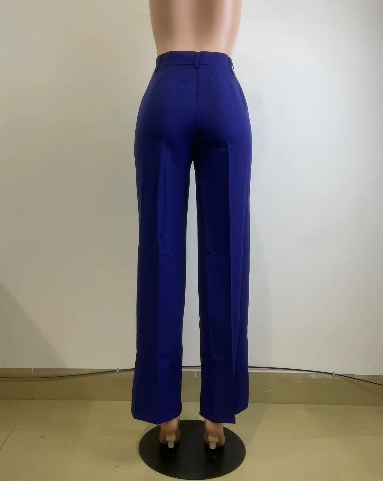 Straight Wide Leg Casual Trousers