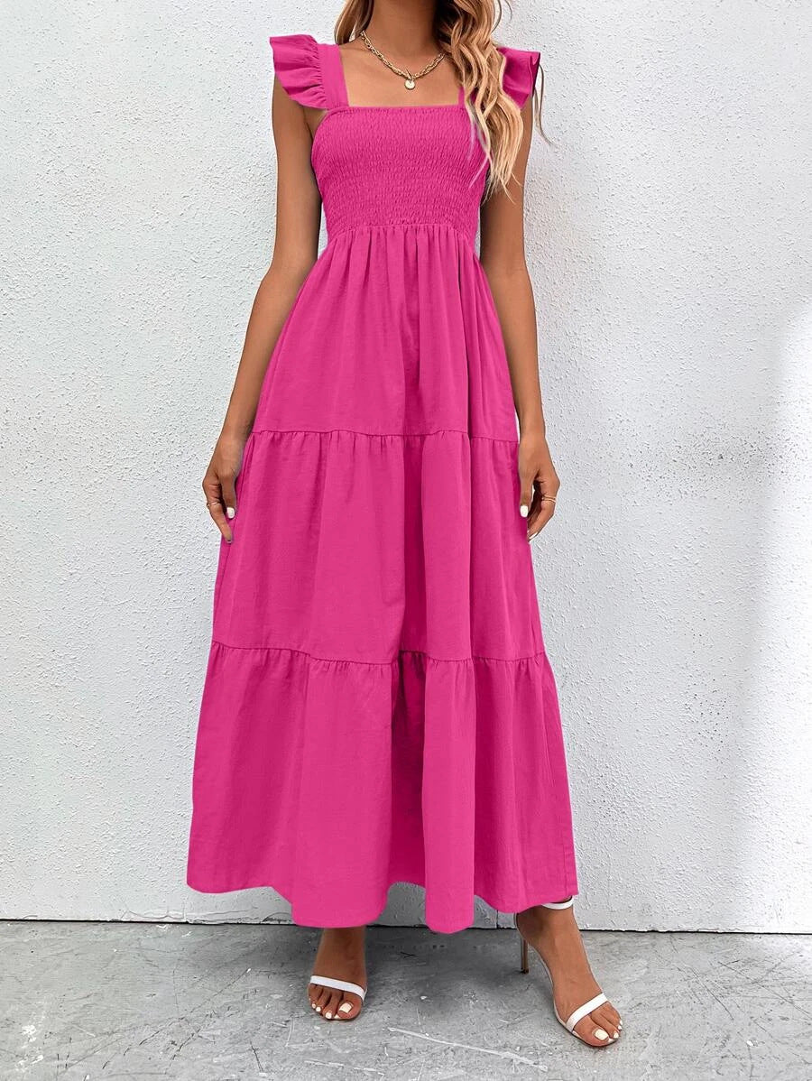 Summer Strap Ruffled Dress