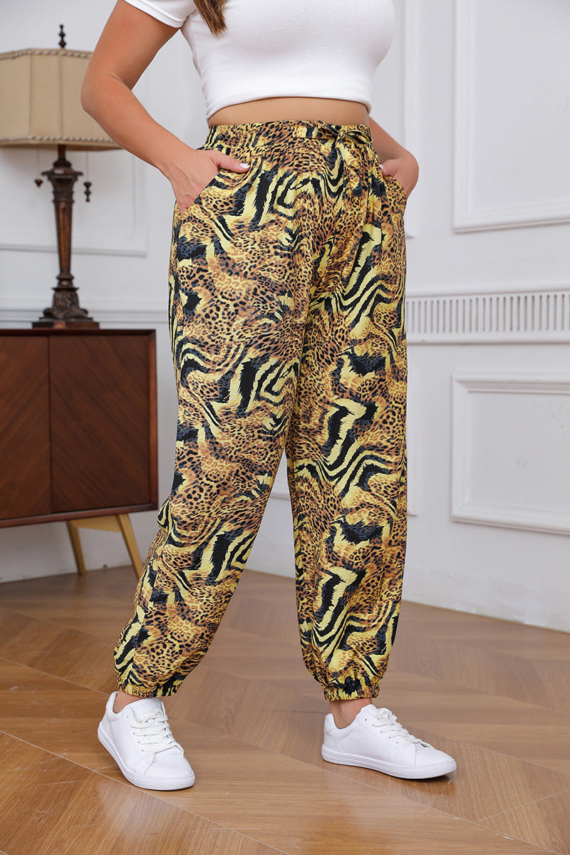 Casual Loose Tapered Elastic Waist Pants
