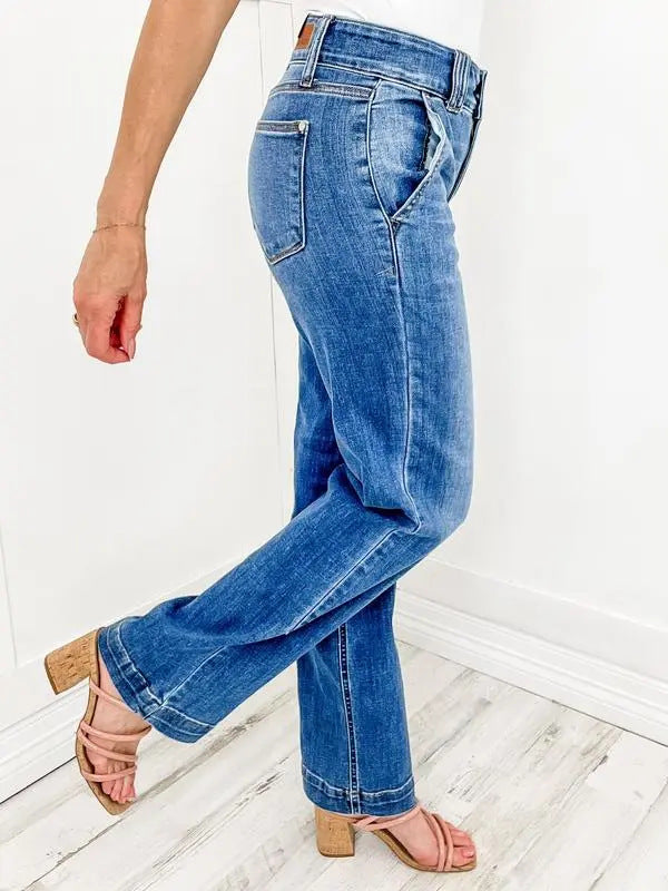 Washed Straight Jeans