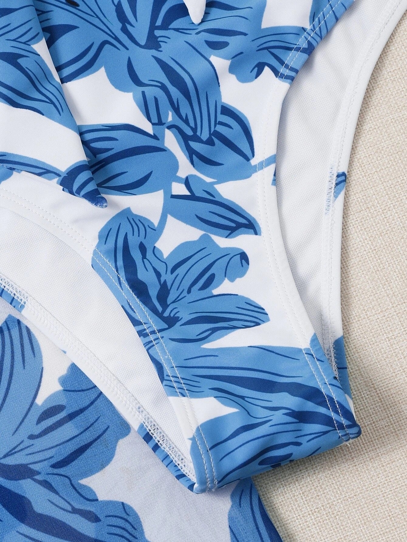 Floral Split Three Piece Bikini Set