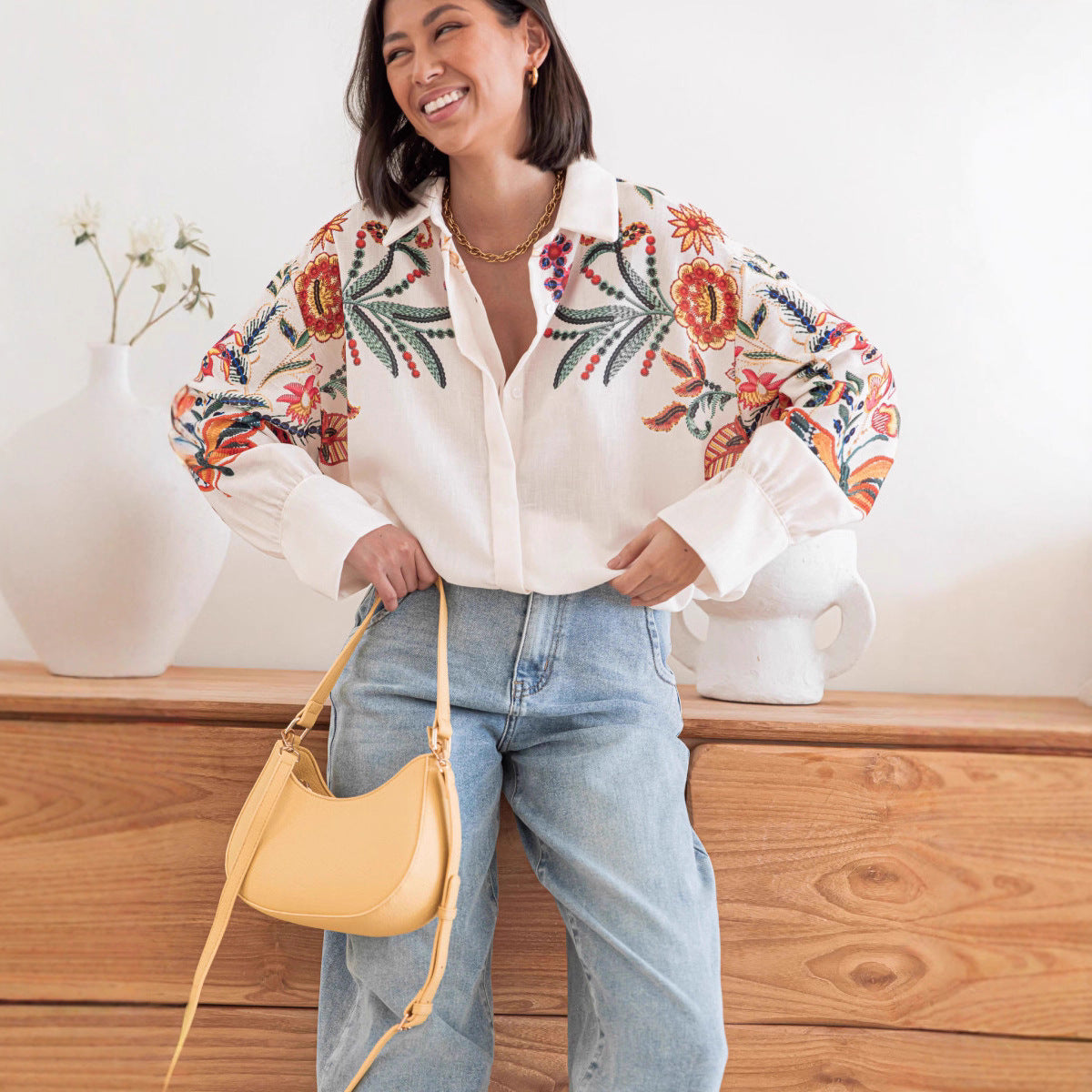 Loose Casual Button-down Shirt