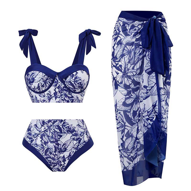 Retro Three Piece Swimsuit Set