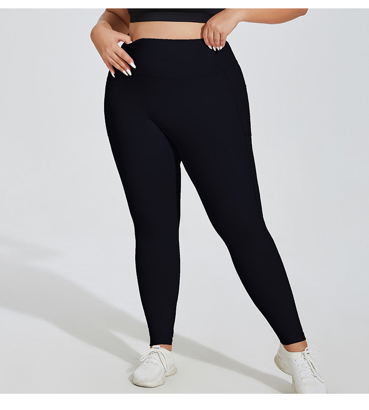 Hip Raise High Waist Stretch Pants w/ Pocket