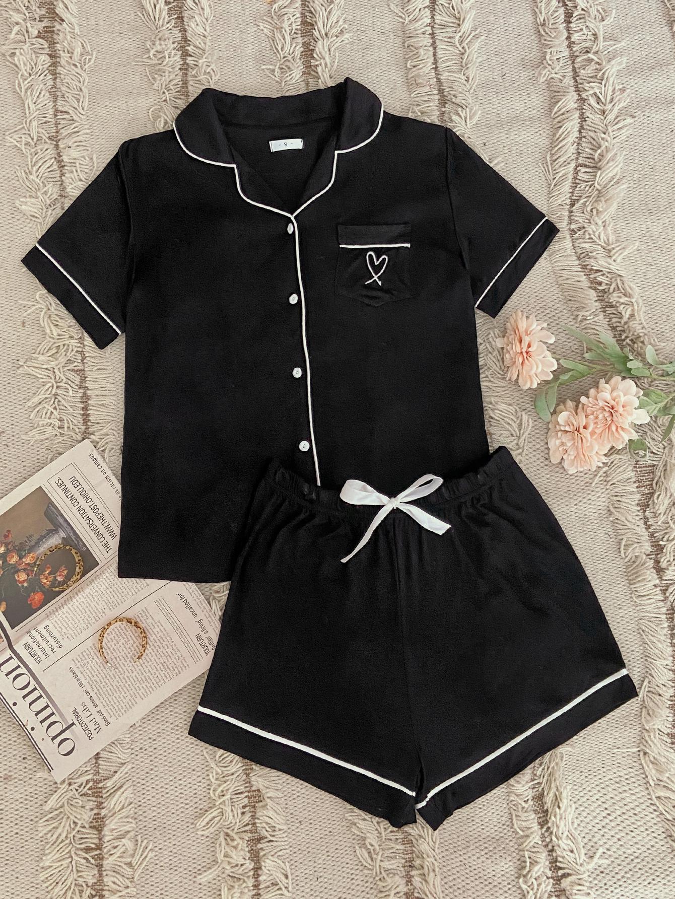 Black Sweetheart Pajama Set