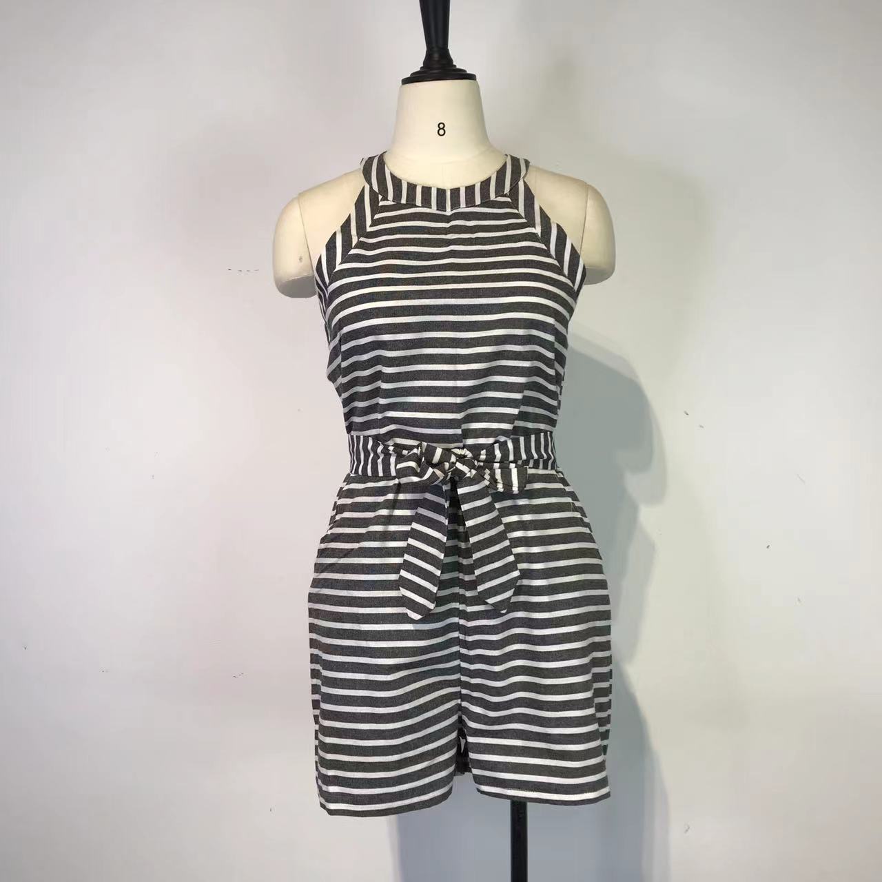 Striped Halter Romper