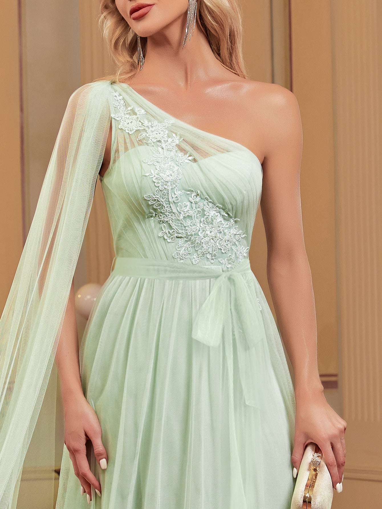 Seafoam Chiffon Maxi Dress