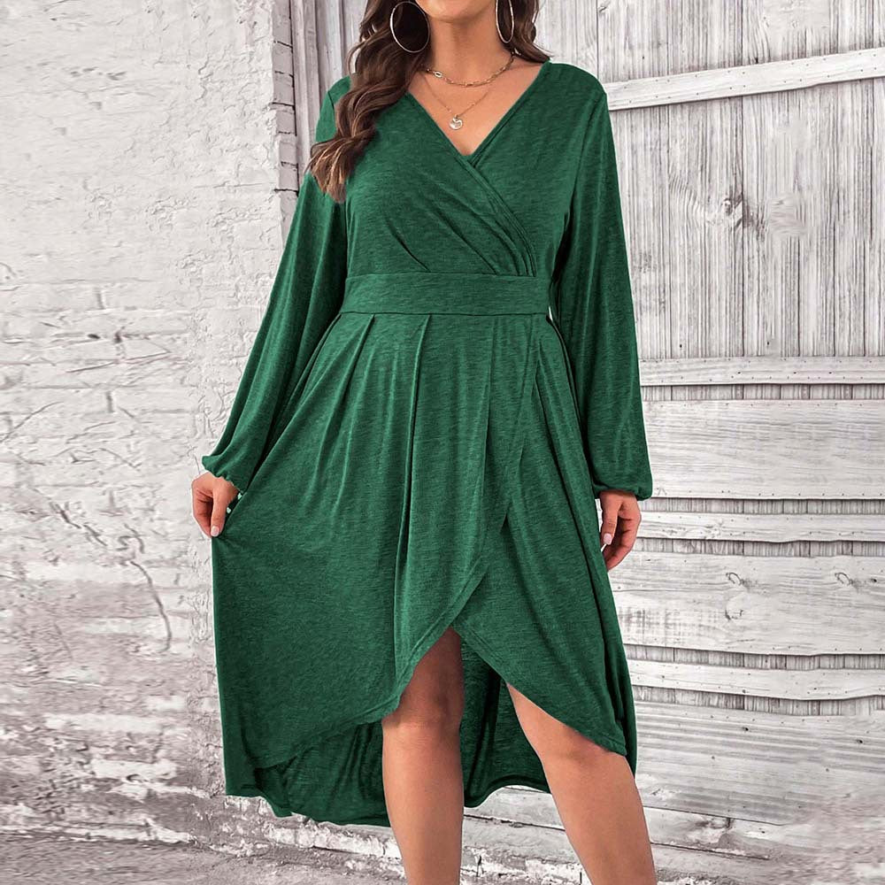 Jersey V-Neck Mid Length Dress