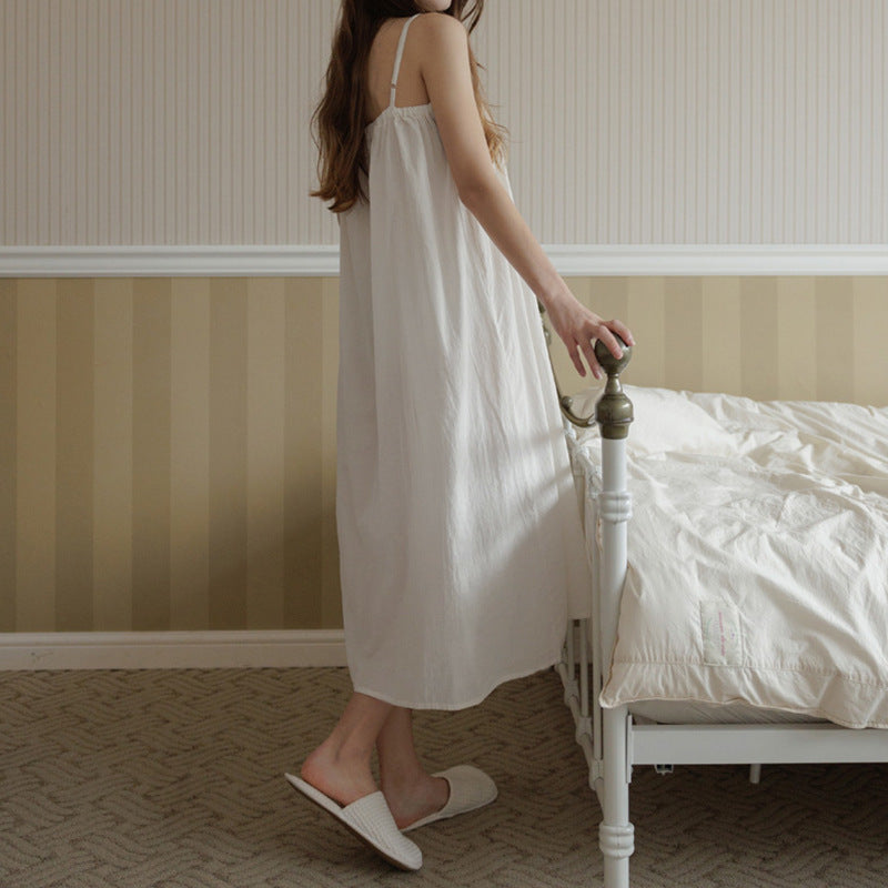 White Cotton Sling Nightgown