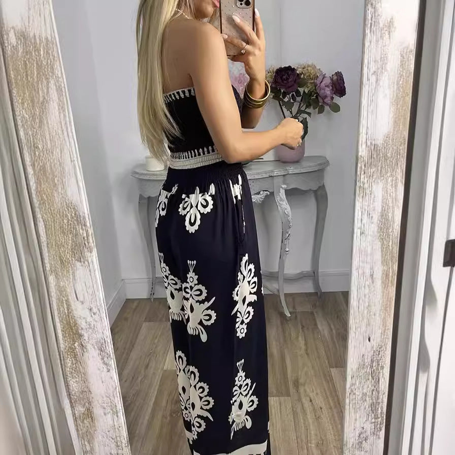 Strapless Printed Jumpsuit