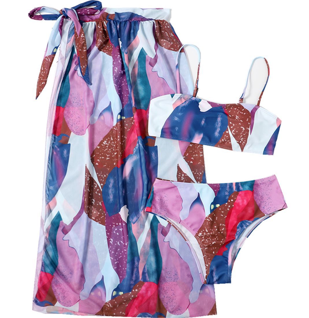 Colourful Three-Piece Bikini Set