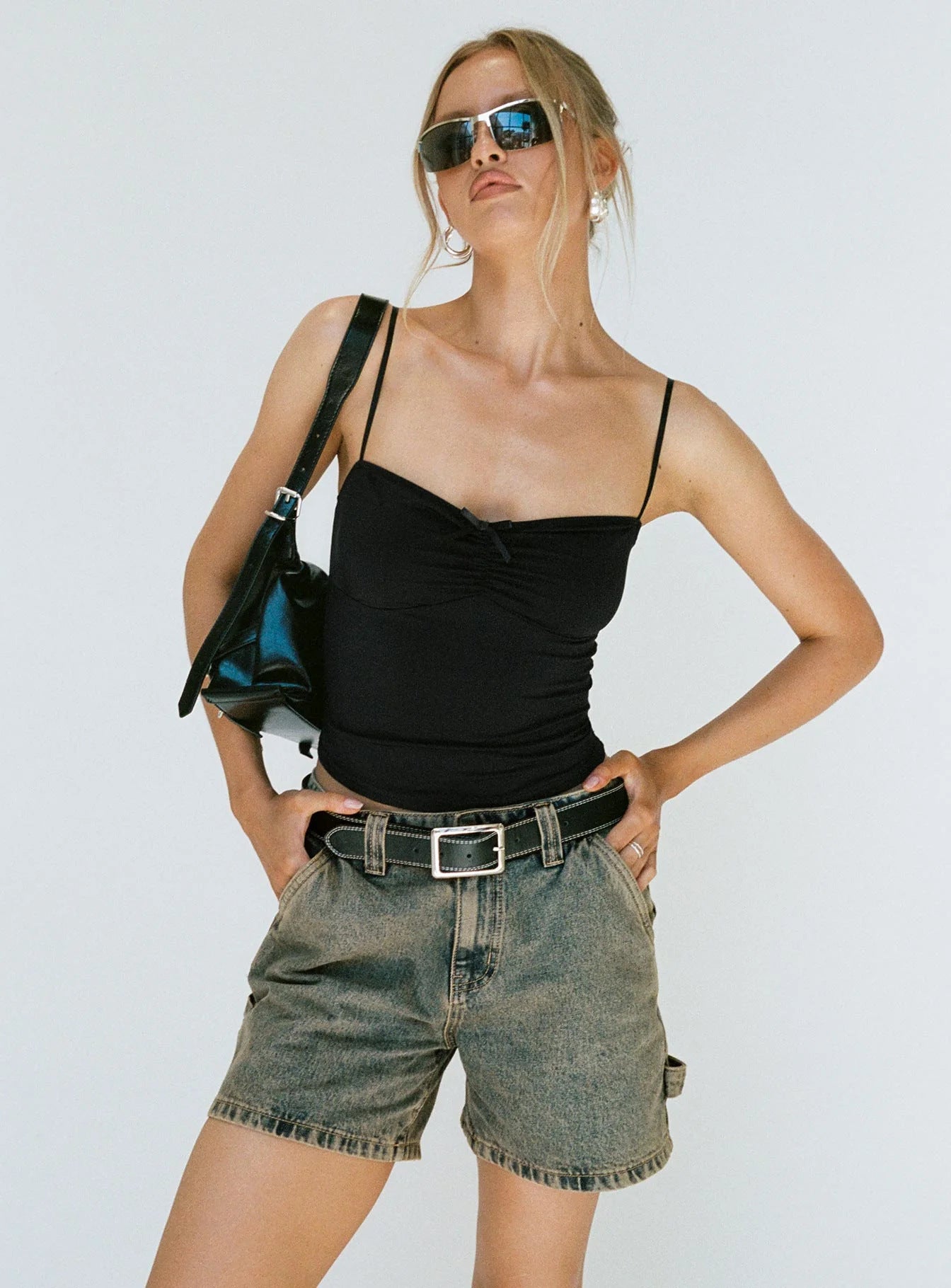 Summer Street Hipster Washed Overalls Denim Shorts