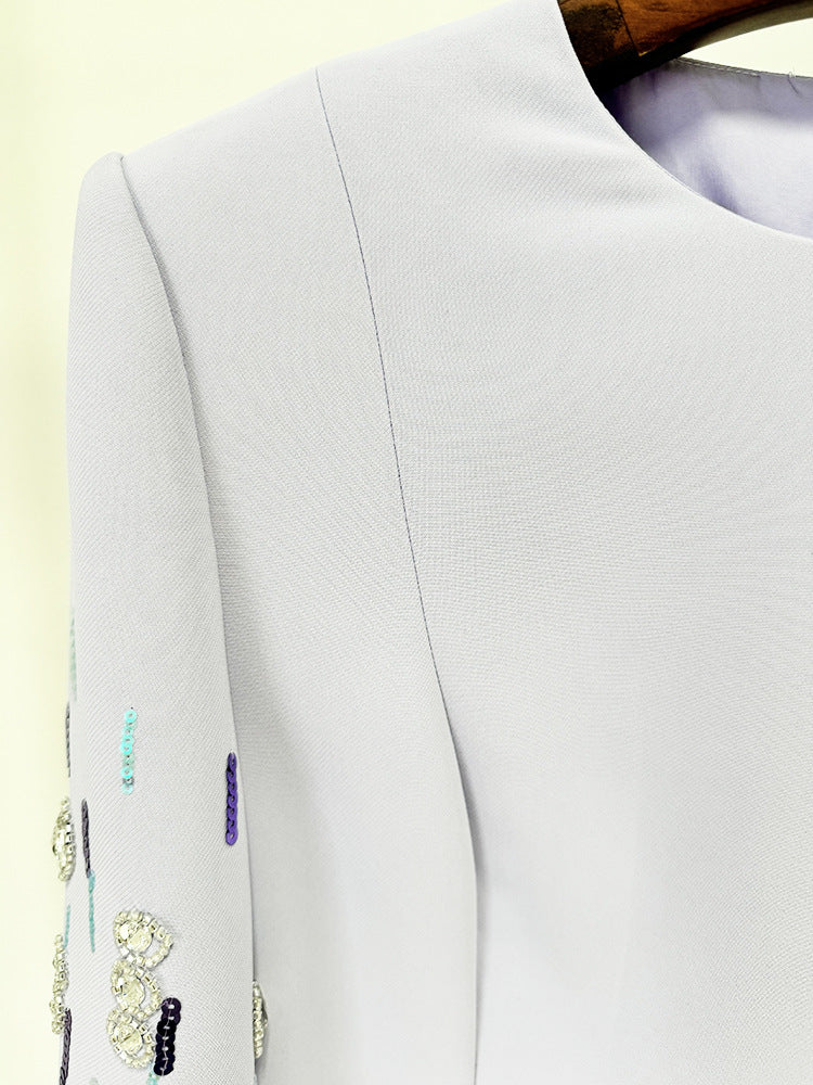 Bead Embedded Mid Length Dress