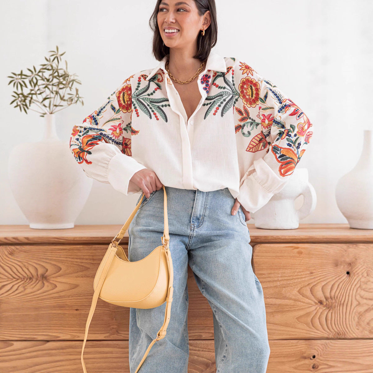 Loose Casual Button-down Shirt