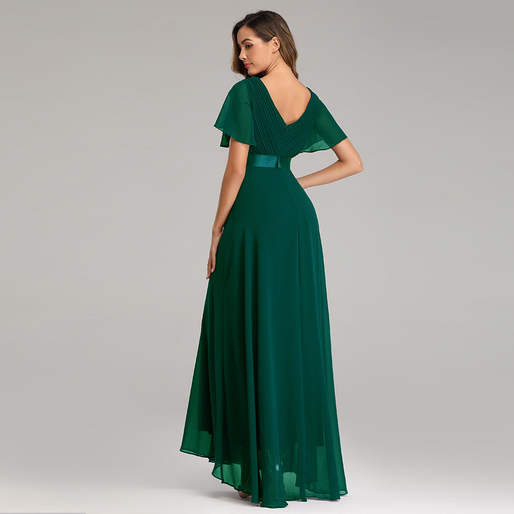 V-neck Chiffon Evening Dress