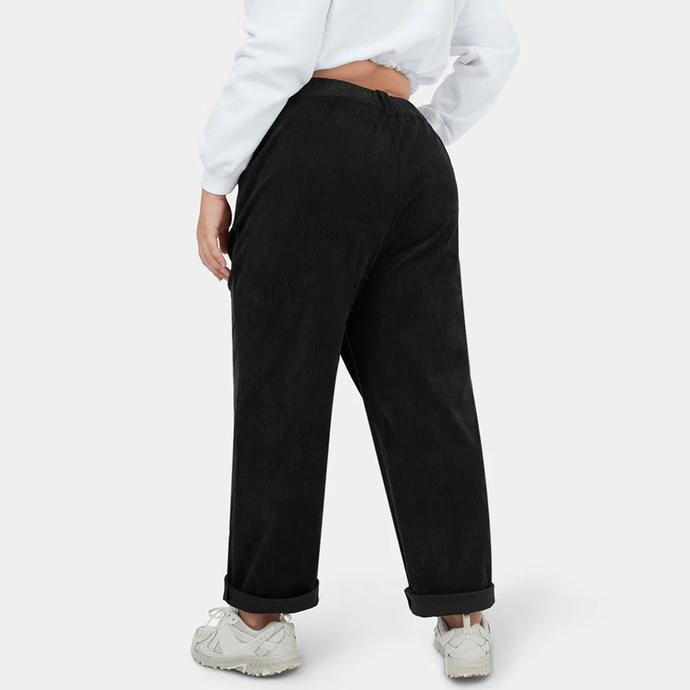 Black Retro High Waist Straight Leg Pants