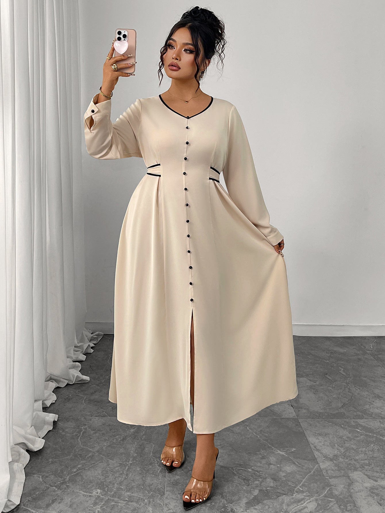 Ivory Waist Slimming Maxi Dress