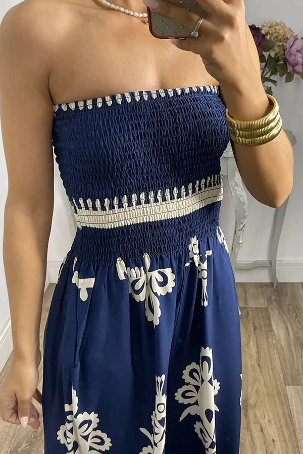 Strapless Printed Jumpsuit