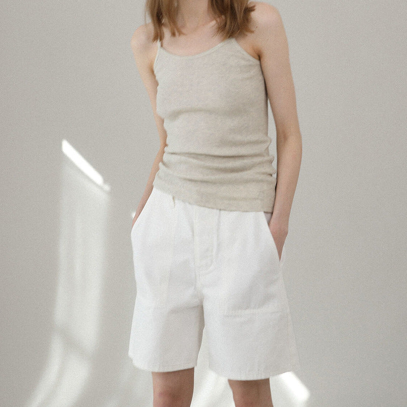 High Waist Straight Shorts