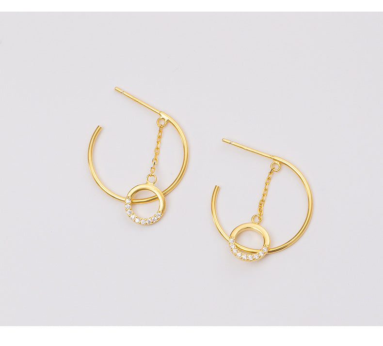 C Shaped Geometric Design Earrings