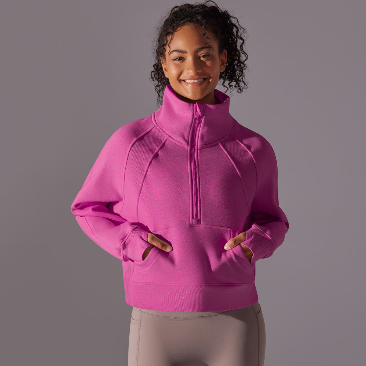 High Collar Zipped Sweatshirt