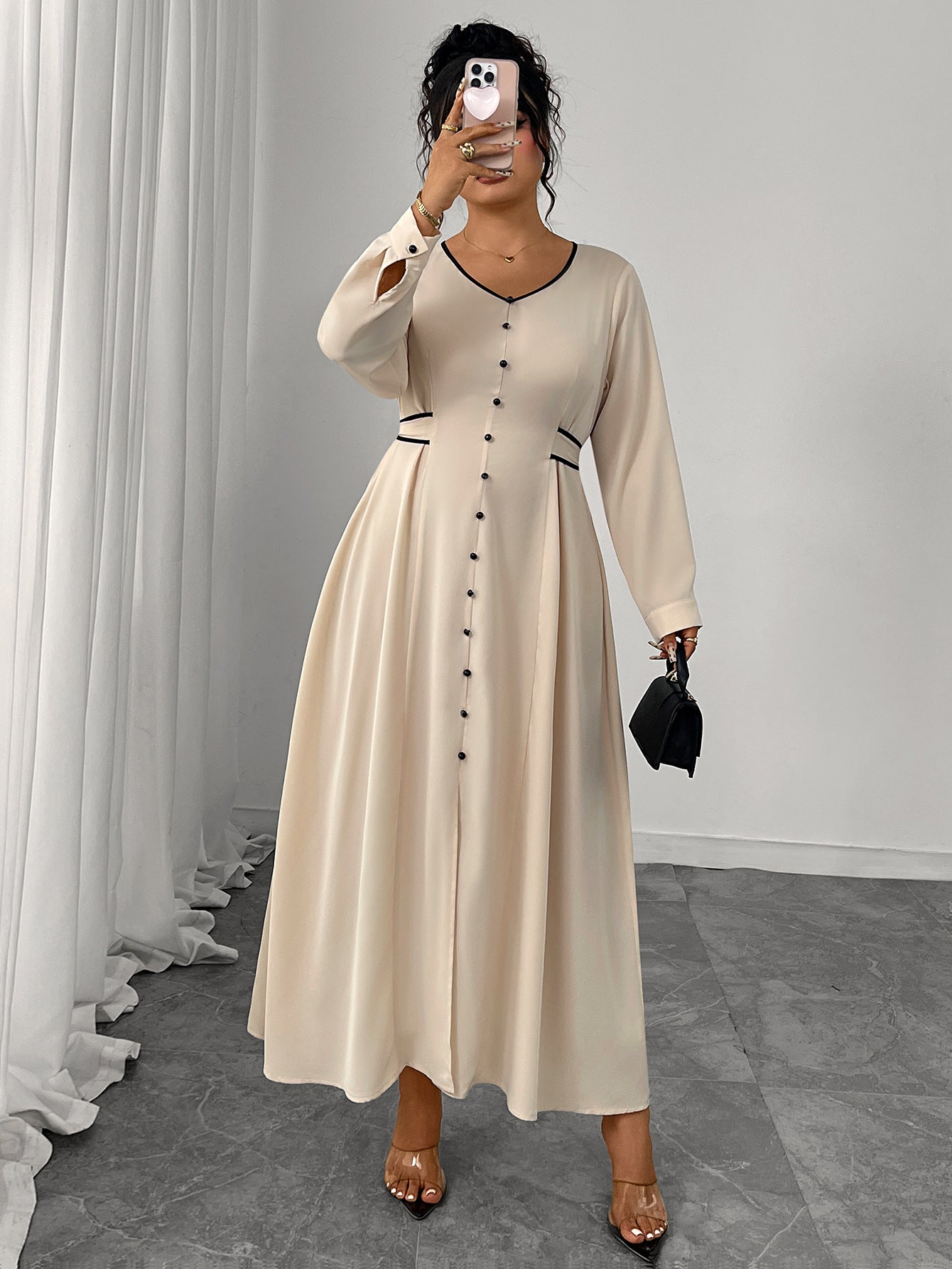 Ivory Waist Slimming Maxi Dress