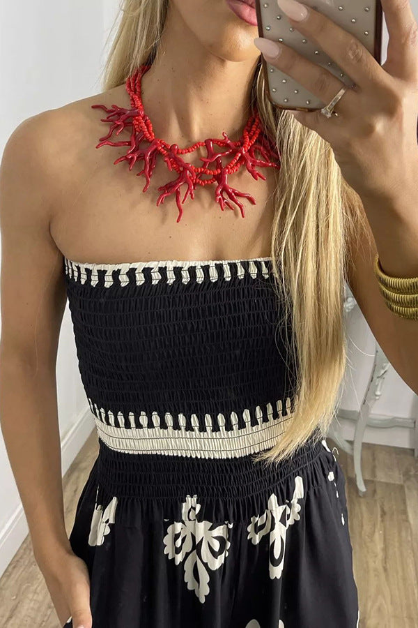 Strapless Printed Jumpsuit