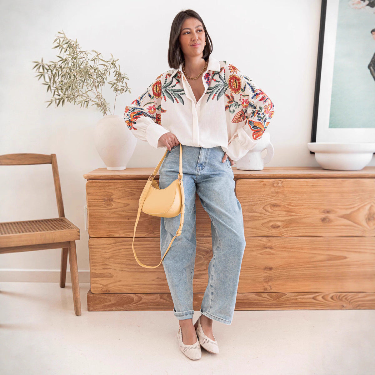 Loose Casual Button-down Shirt