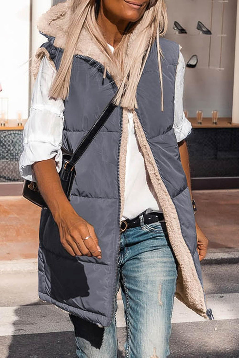 Cotton Padded Mid Length Vest