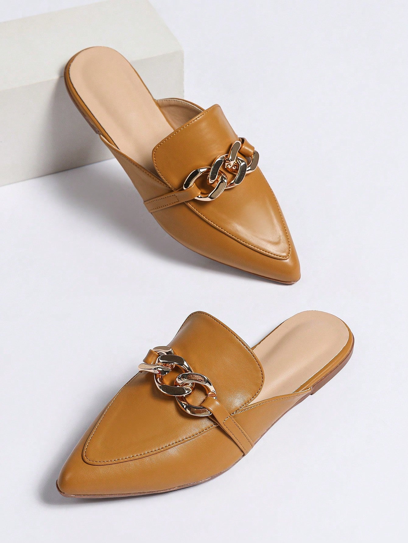 Casual Faux Leather Mules Shoes