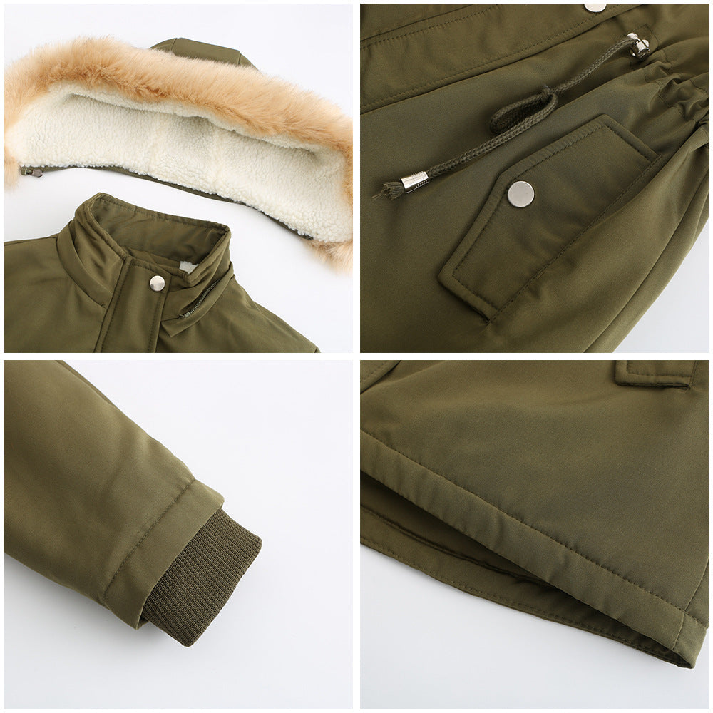 Cotton-Padded Coat w/ Removable Hood
