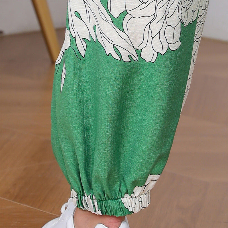 Casual Loose Tapered Elastic Waist Pants