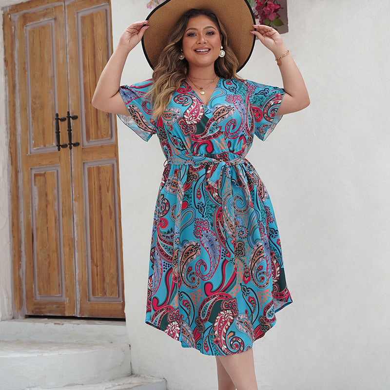 Aqua Lantern Sleeve Dress