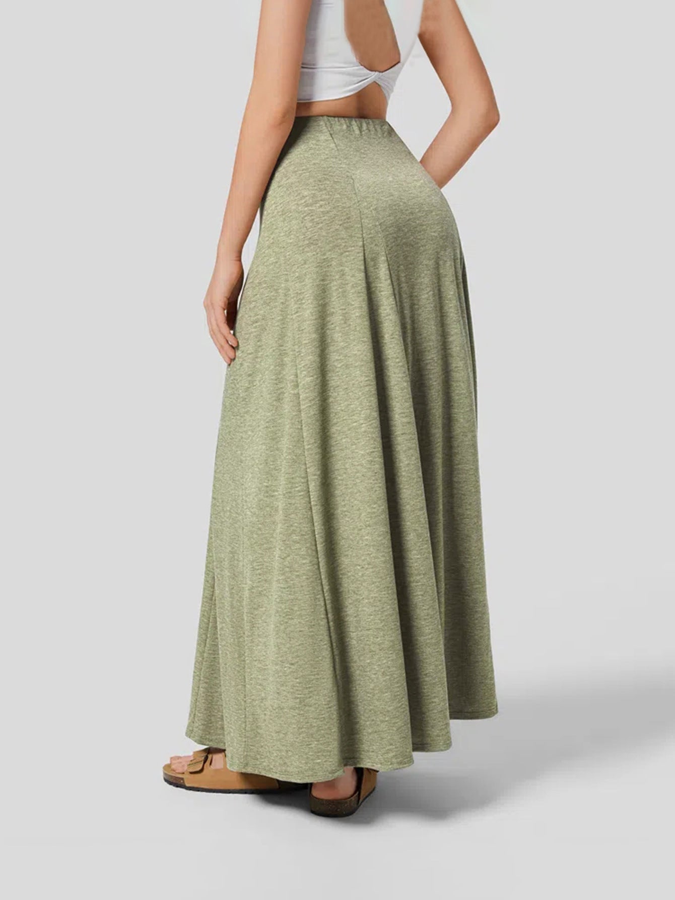 Green Jersey Maxi Skirt