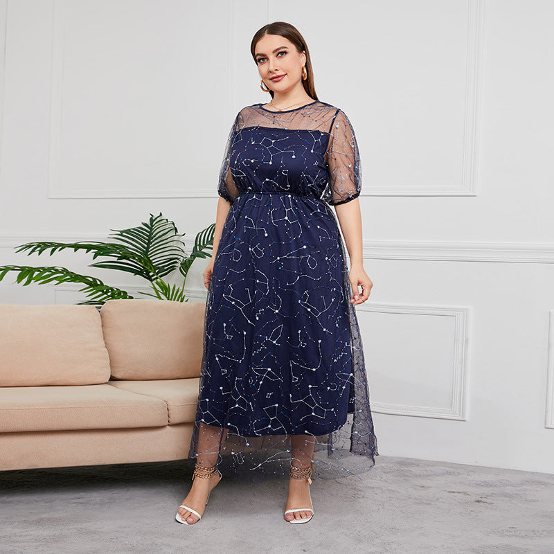 Blue French Hepburn Dress