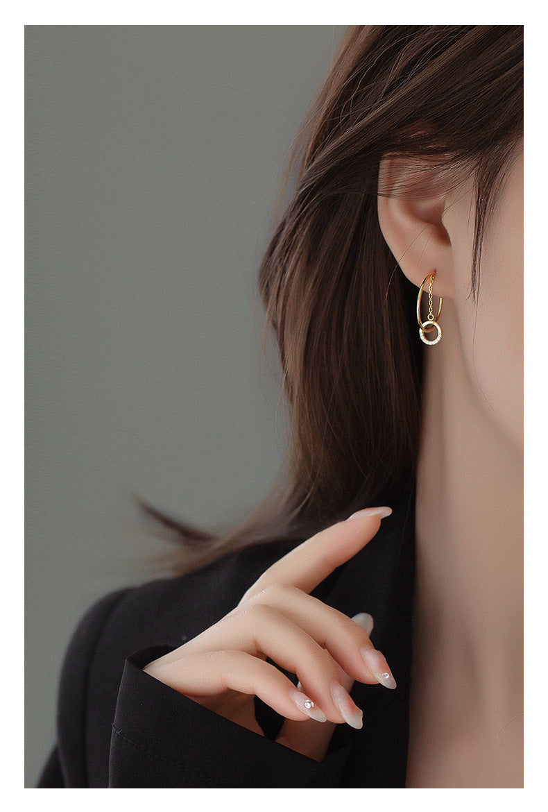 C Shaped Geometric Design Earrings